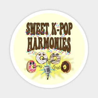 Sweet K-Pop Harmonies - with singing donuts and sprinkles Magnet